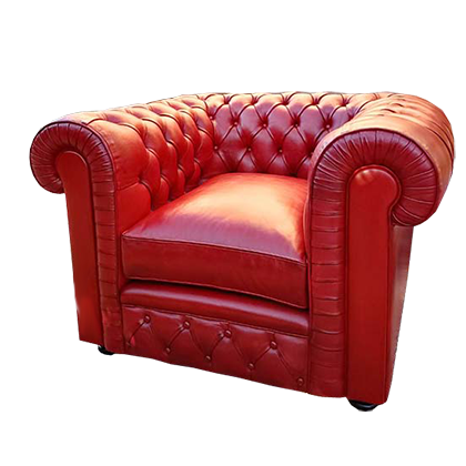 bachschmidt décoration fauteuil club chesterfield cuir rouge